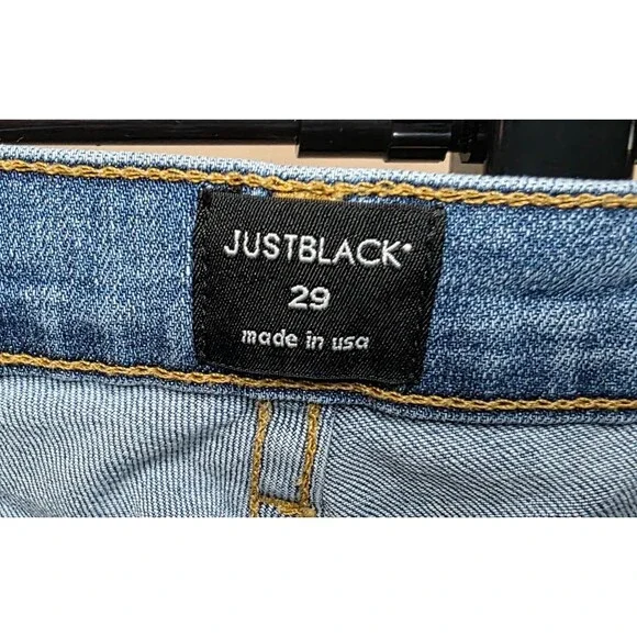Just Black | Distressed Skinny Jeans | Light Medium Wash Size 29 Mid Rise Ankle - Picture 13 of 15